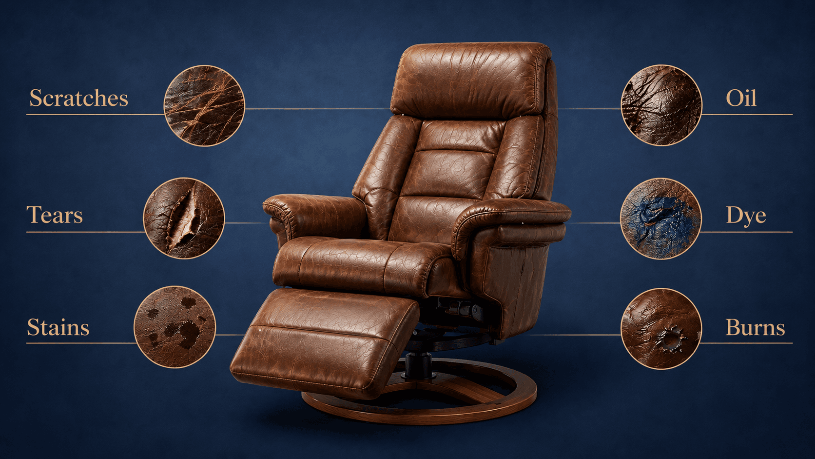 Leather recliner anatomy of repair: scratches, tears, and stains — professional assessment and restoration