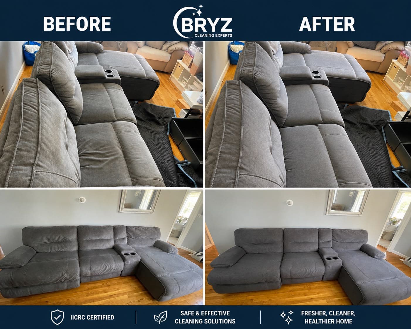Before and after professional cleaning project 1 by BRYZ Cleaning Experts